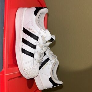 Adidas Kids Superstar White and Black Shoes